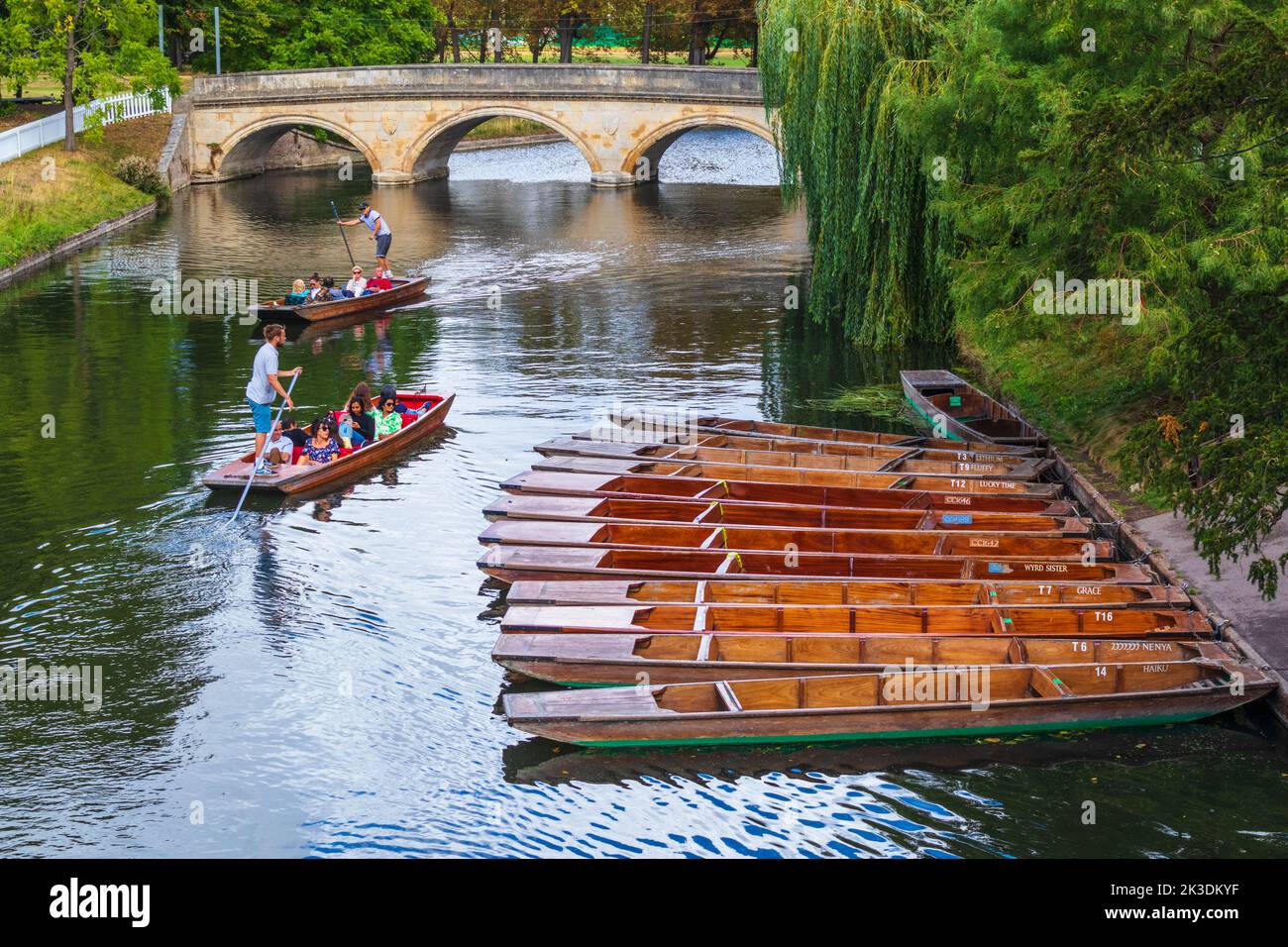 Punt sur River Cam à Cambridge dans une matinée de septembre Banque D'Images