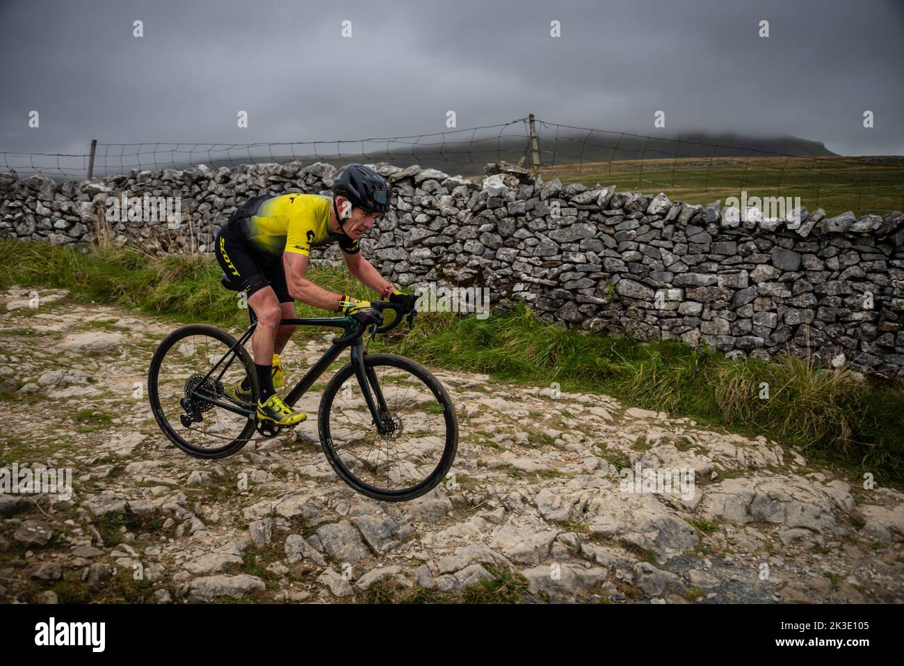 Nick Craig, Scott cycle Racing Team, 3 Peaks cyclocross, Horton à Ribblesdale, Yorkshire Dales, Royaume-Uni. Banque D'Images