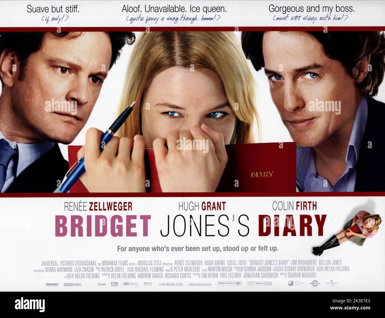 Journal de Bridget Jones 2001. Affiche du film du journal de Bridget Jones. Renee Zellweger Banque D'Images