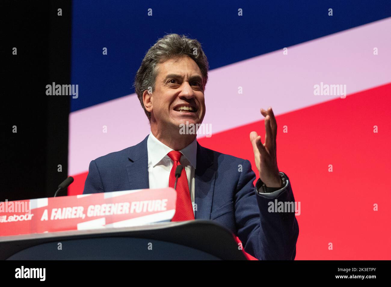 Ed Miliband, Shadow Climate change et Net Zero secretary à la conférence du travail à Liverpool. Liverpool Kings Dock. Liverpool Royaume-Uni. Photo : gary Roberts/worldwidefeatures.com Banque D'Images