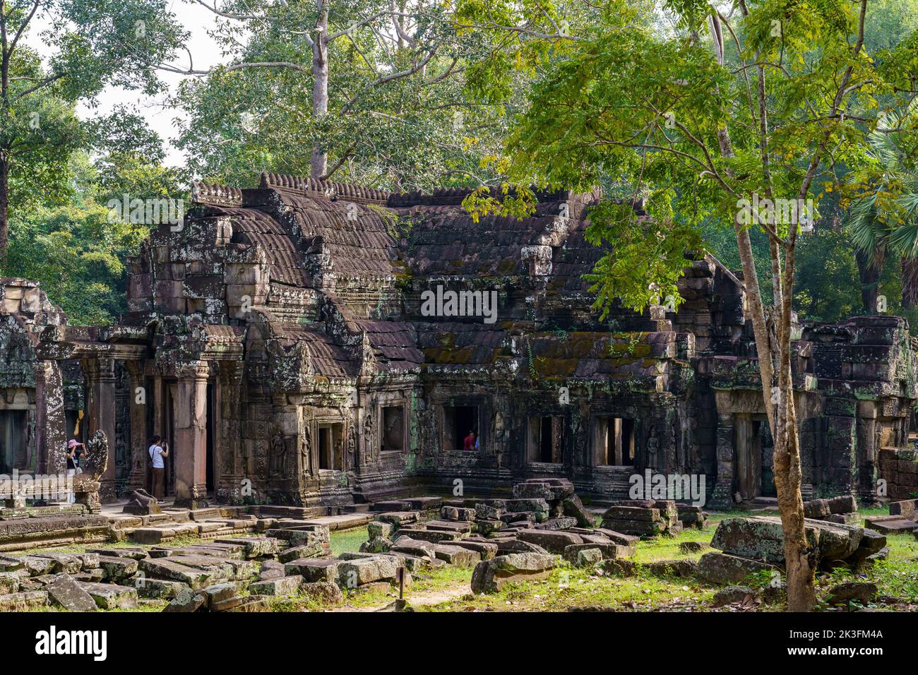 Cambodge. Province de Siem Reap. Le parc archéologique d'Angkor. Les anciennes ruines du temple Banteay Kdei Banque D'Images