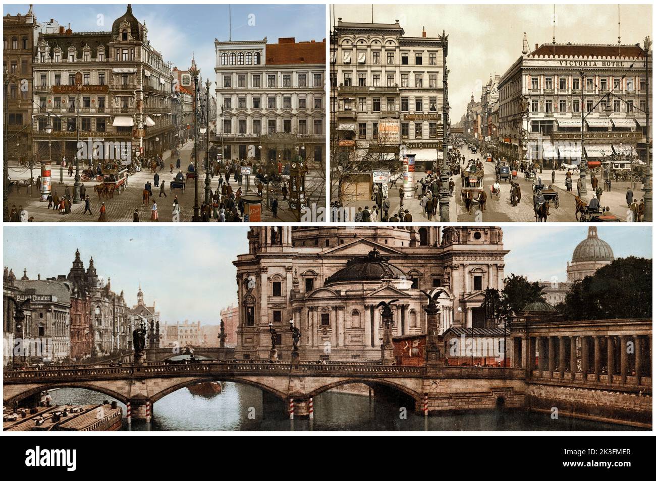 Carte postale de panorama de berlin Banque d'images détourées - Alamy