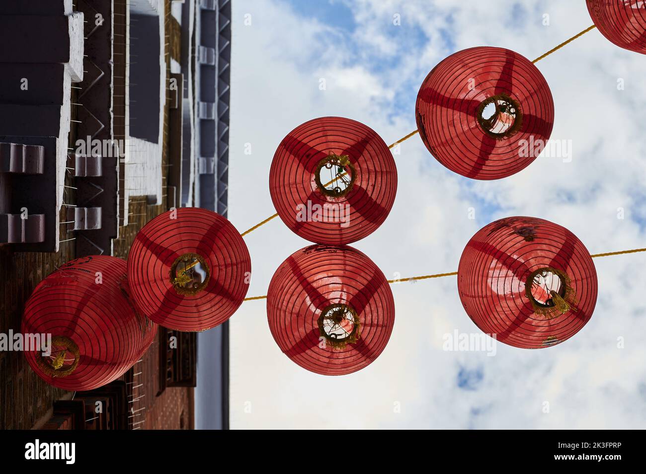 25 septembre 2022 - Londonuk : vue sur les lanternes rouges sur le steet de gerrard, dans le quartier chinois de londres Banque D'Images