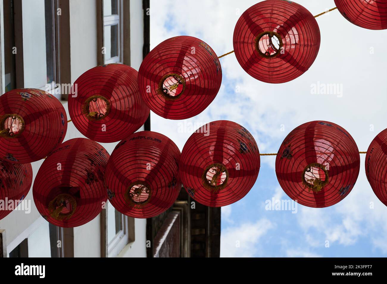 25 septembre 2022 - Londonuk : vue sur les lanternes rouges sur le steet de gerrard, dans le quartier chinois de londres Banque D'Images