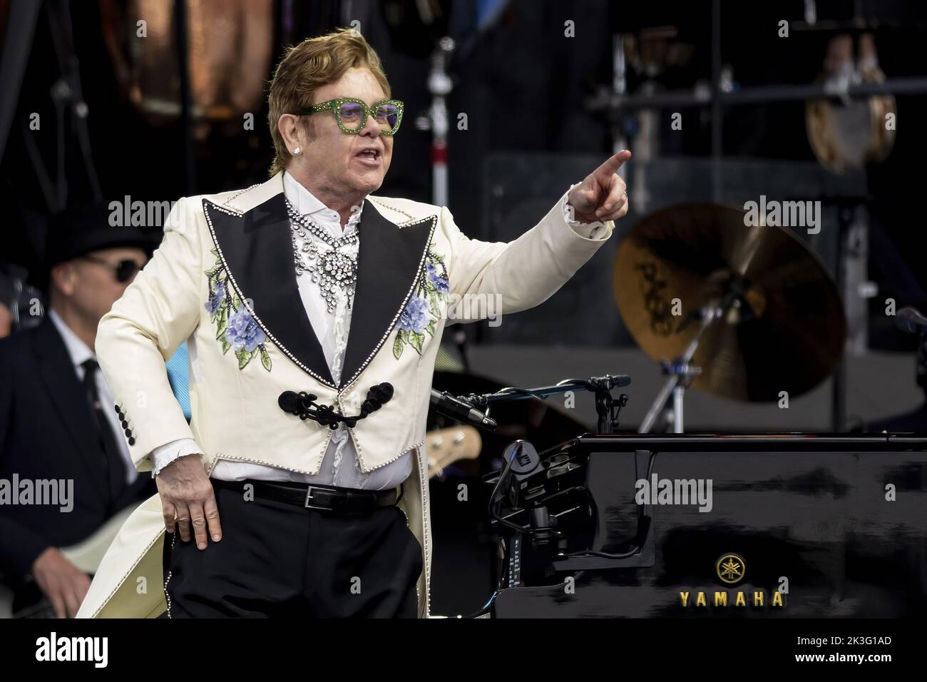 LONDRES, ANGLETERRE : Elton John se produit au British Summertime Festival lors de sa tournée Farewell Yellow Brick Road à Hyde Park. Avec: Elton John où: Londres, Royaume-Uni quand: 24 juin 2022 crédit: Neil Lupin/WENN Banque D'Images