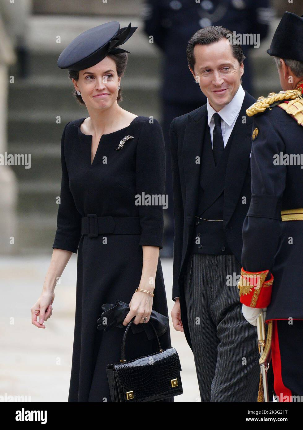 Lady Alexandra Hooper et son mari Thomas Hooper au funéraire d'État de la reine Elizabeth II, tenu à l'abbaye de Westminster, Londres. Date de la photo: Lundi 19 septembre 2022. Banque D'Images