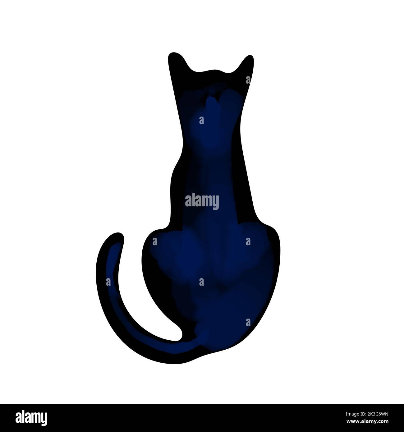 Illustration chat noir isolée sur fond blanc Illustration de Vecteur