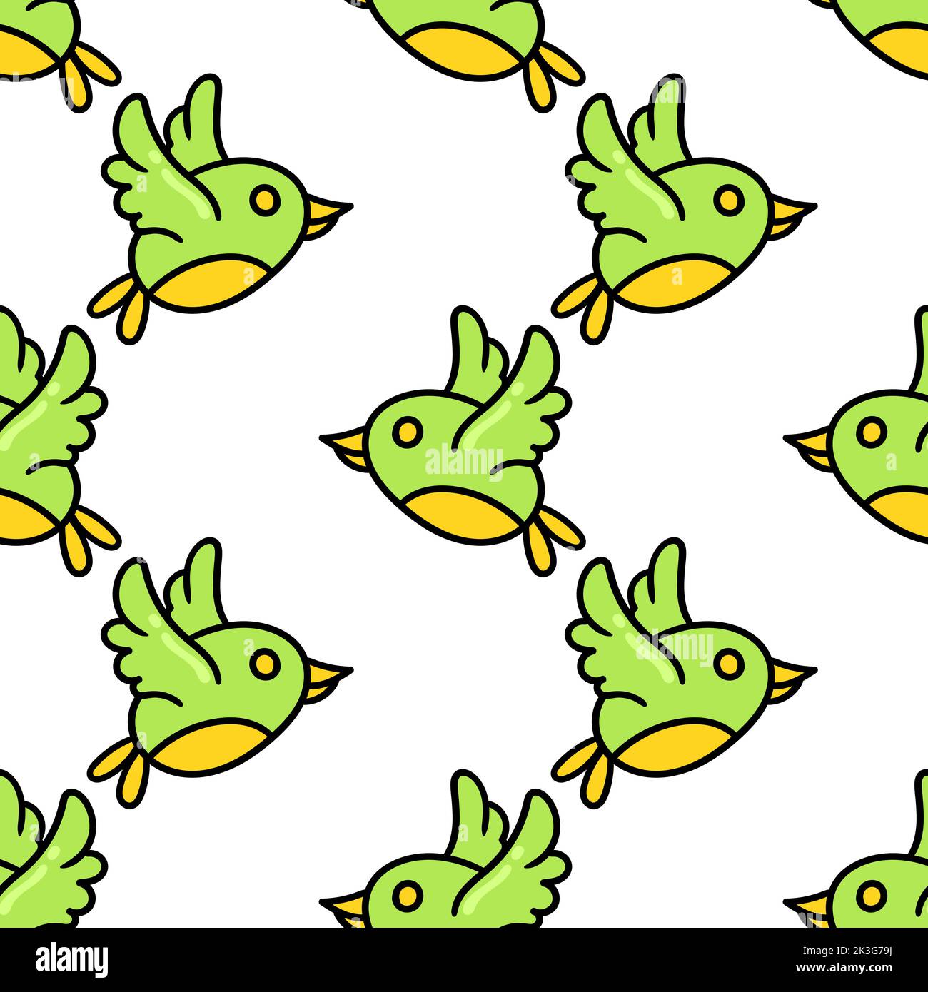 Un motif de dessin animé sans couture modifiable de dessins d'un oiseau Illustration de Vecteur