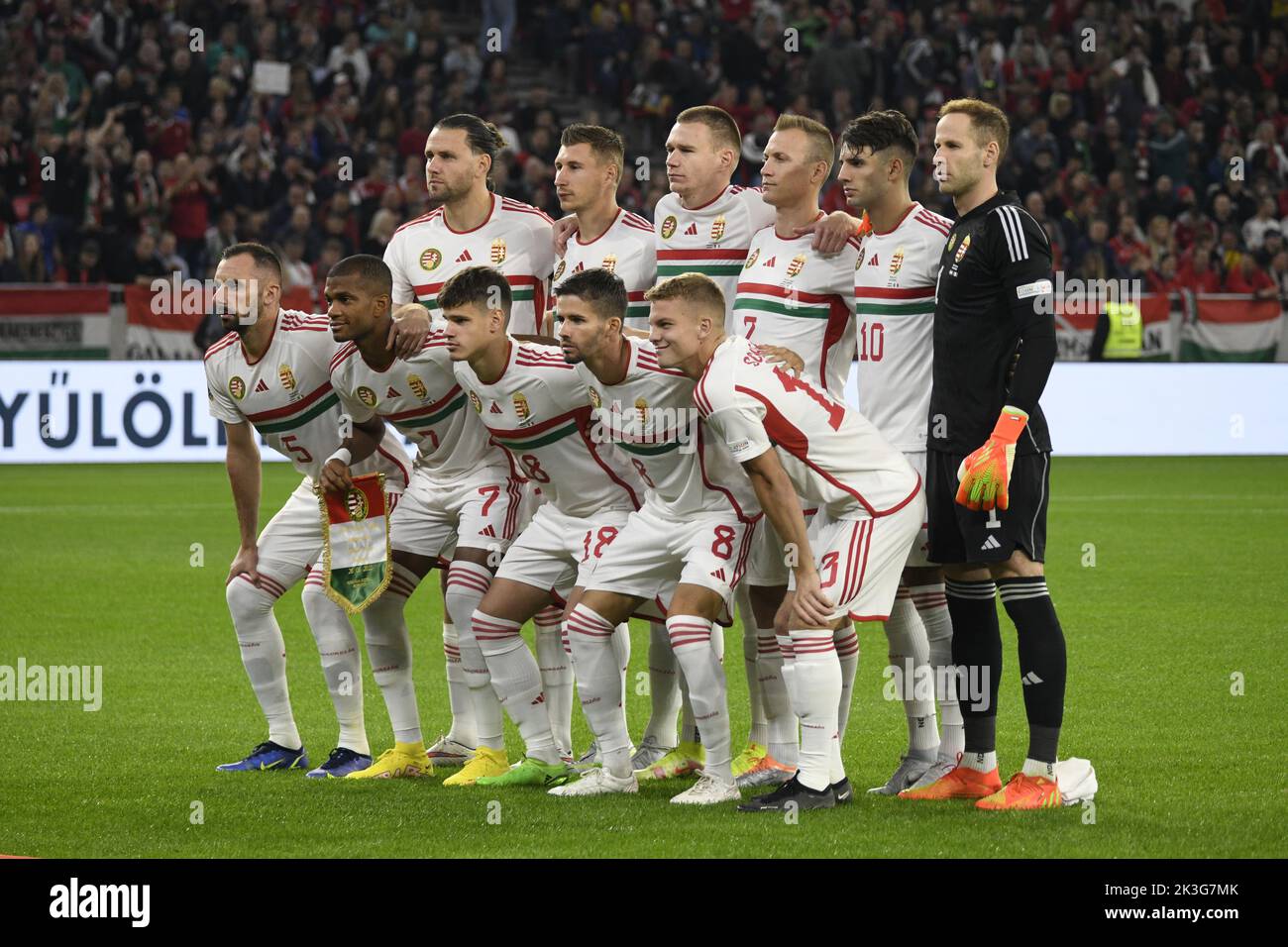 Budapest, Hongrie, 26 septembre 2022, Team (Hongrie) lors du match de l'UEFA 'Ligue des Nations 2022-2023' entre la Hongrie 0-2 Italie à l'arène de Puskas sur 26 septembre 2022 à Budapest, Hongrie. Credit: Maurizio Borsari/AFLO/Alay Live News Banque D'Images