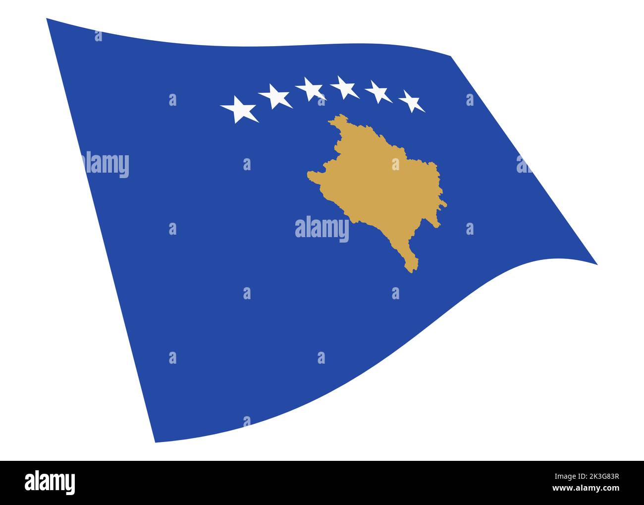 Une illustration du drapeau du Kosovo 3D avec un chemin d'écrêtage Banque D'Images