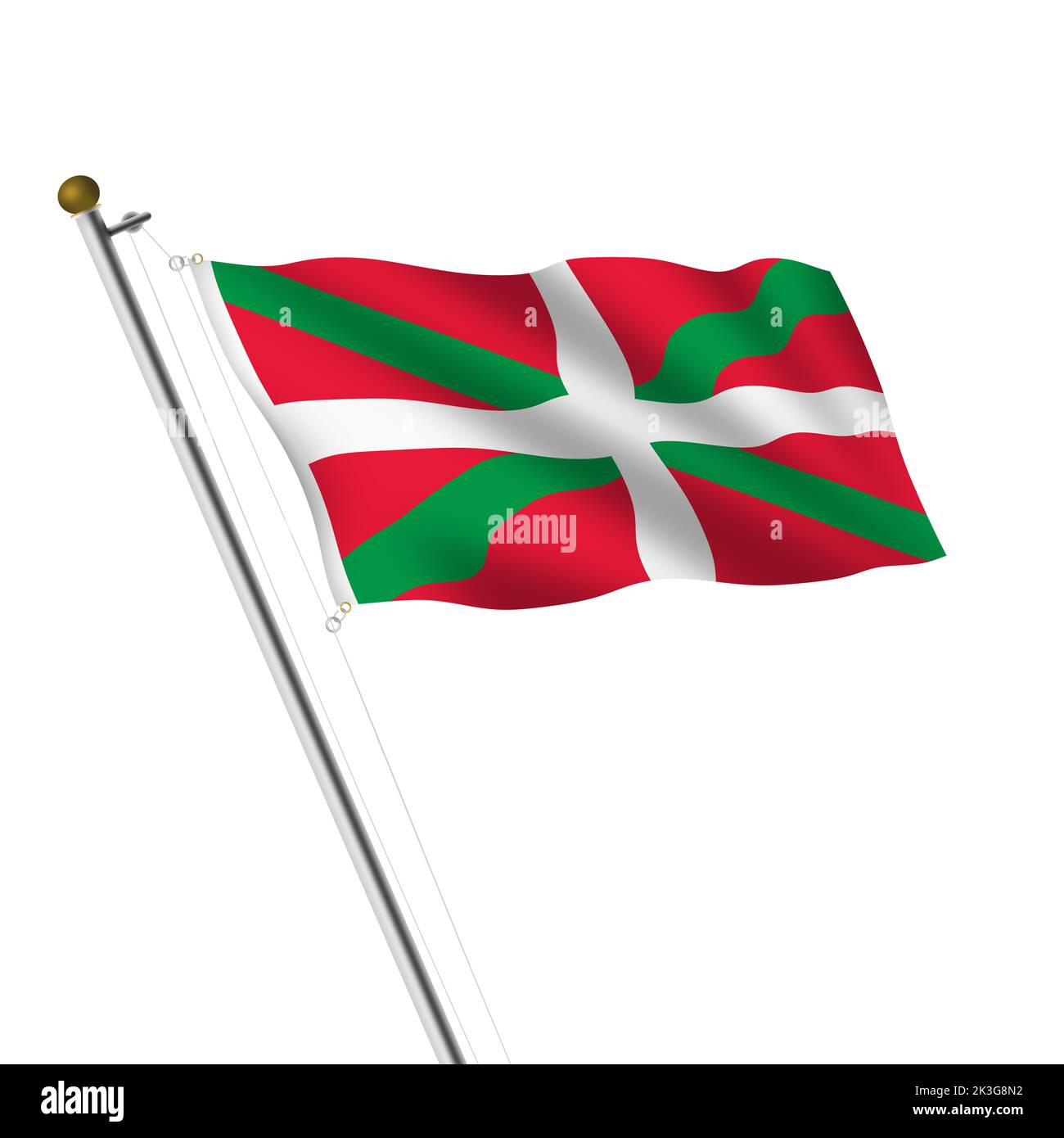 Illustration pays Basque Flagpole 3D avec masque Banque D'Images