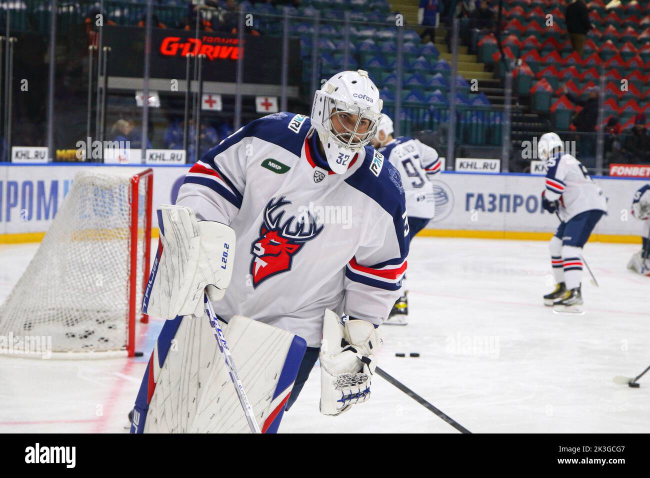 Saint-Pétersbourg, Russie. 26th septembre 2022. Le joueur du club de hockey torpille, Adam Huska (No.32) vu en action pendant la Ligue de hockey Kontinental, saison régulière KHL 2022 - 2023 entre SKA Saint-Pétersbourg et Torpedo Nizhny Novgorod au Palais des sports de glace. (Note finale; SKA Saint Petersbourg 3:0 Torpedo Nizhny Novgorod) crédit: SOPA Images Limited/Alay Live News Banque D'Images