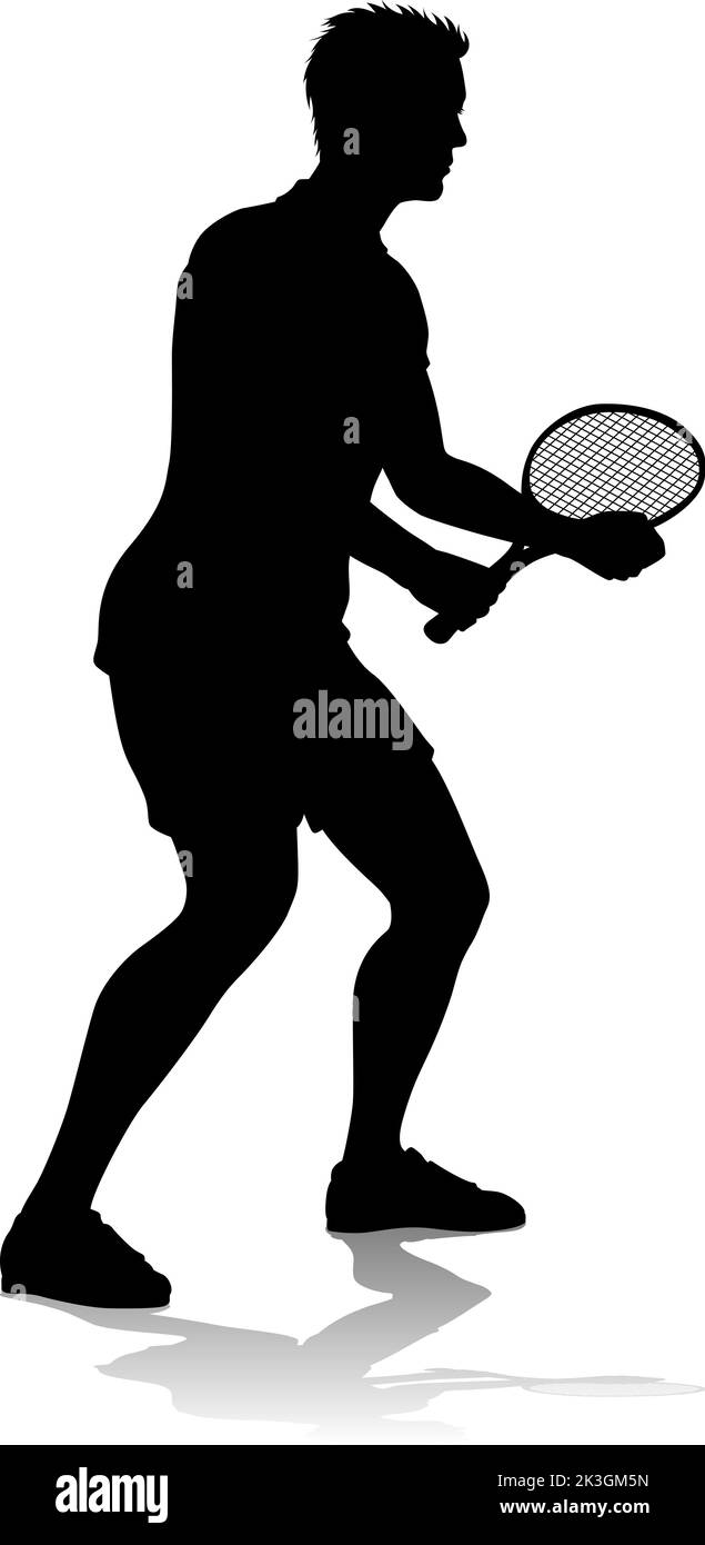 Tennis Silhouette Sport joueur Homme Illustration de Vecteur