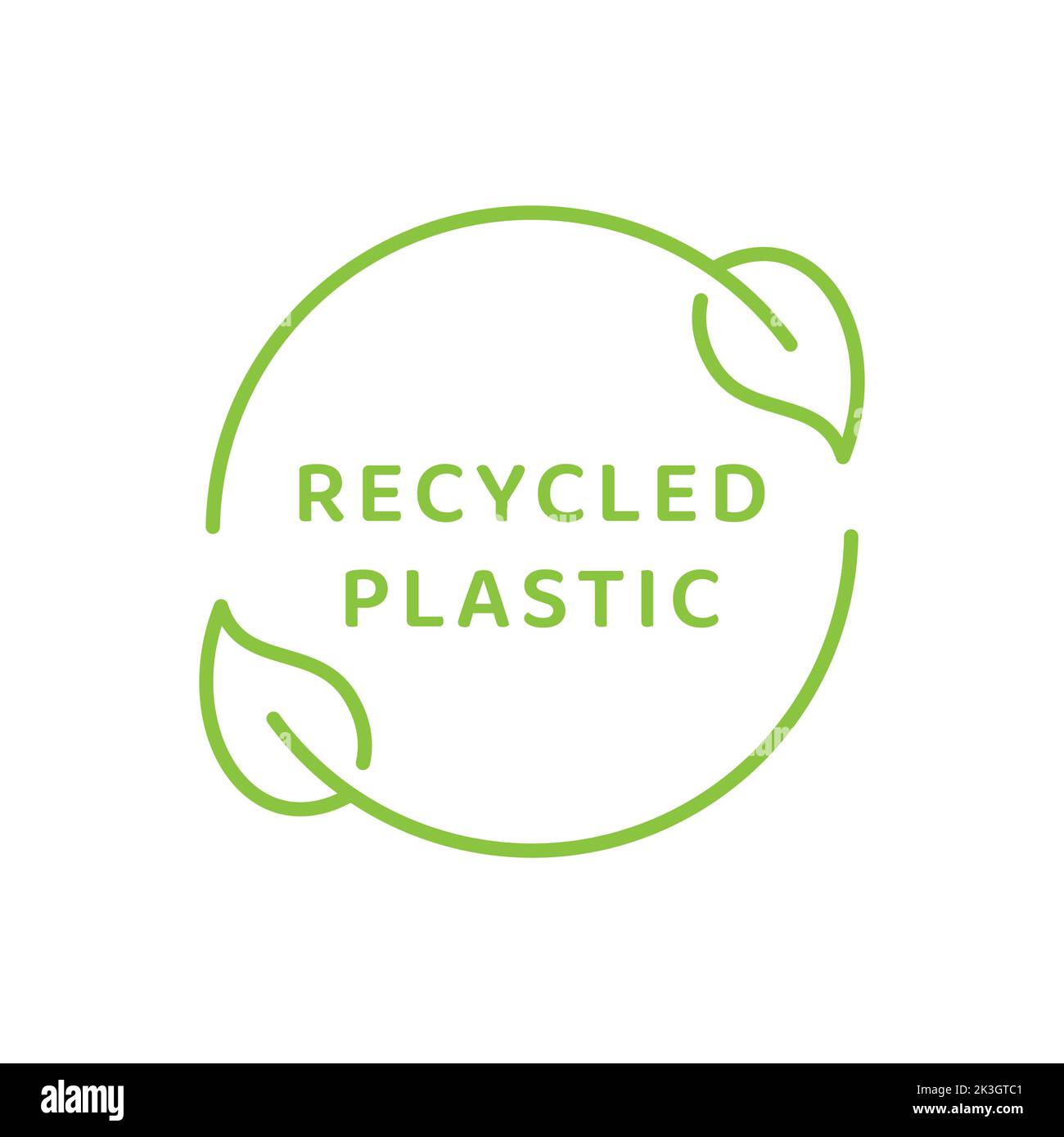 Étiquette en plastique recyclé. Symbole vecteur d'emballage écologique. Illustration de Vecteur