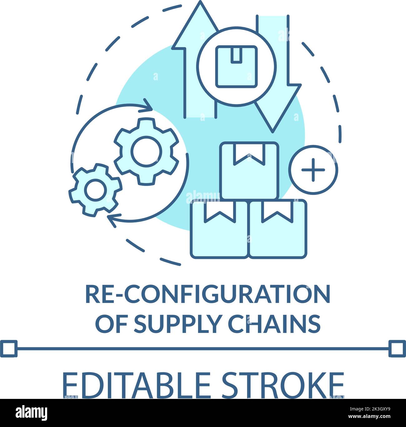 Reconfiguration des chaînes d'approvisionnement turquoise concept Icon Illustration de Vecteur