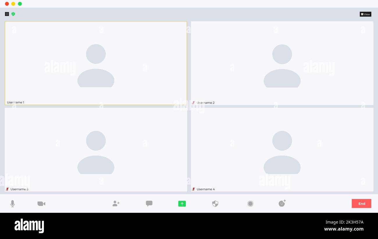 Interface utilisateur de chat vidéo, superposition de la fenêtre appels vidéo Illustration de Vecteur