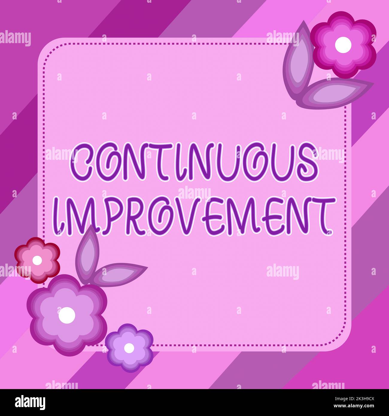 Affiche indiquant l'amélioration continue. Concept Internet effort continu pour faire progresser les changements sans fin Banque D'Images