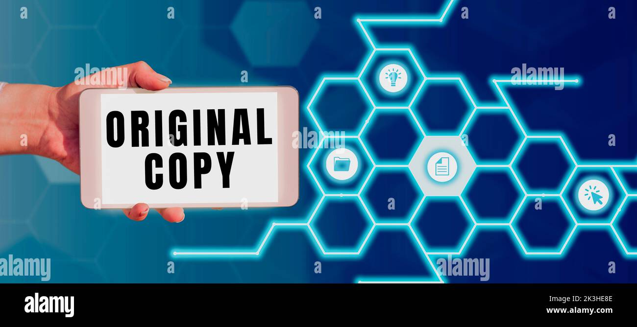 Écriture affichage du texte copie originale. Mot écrit sur le script