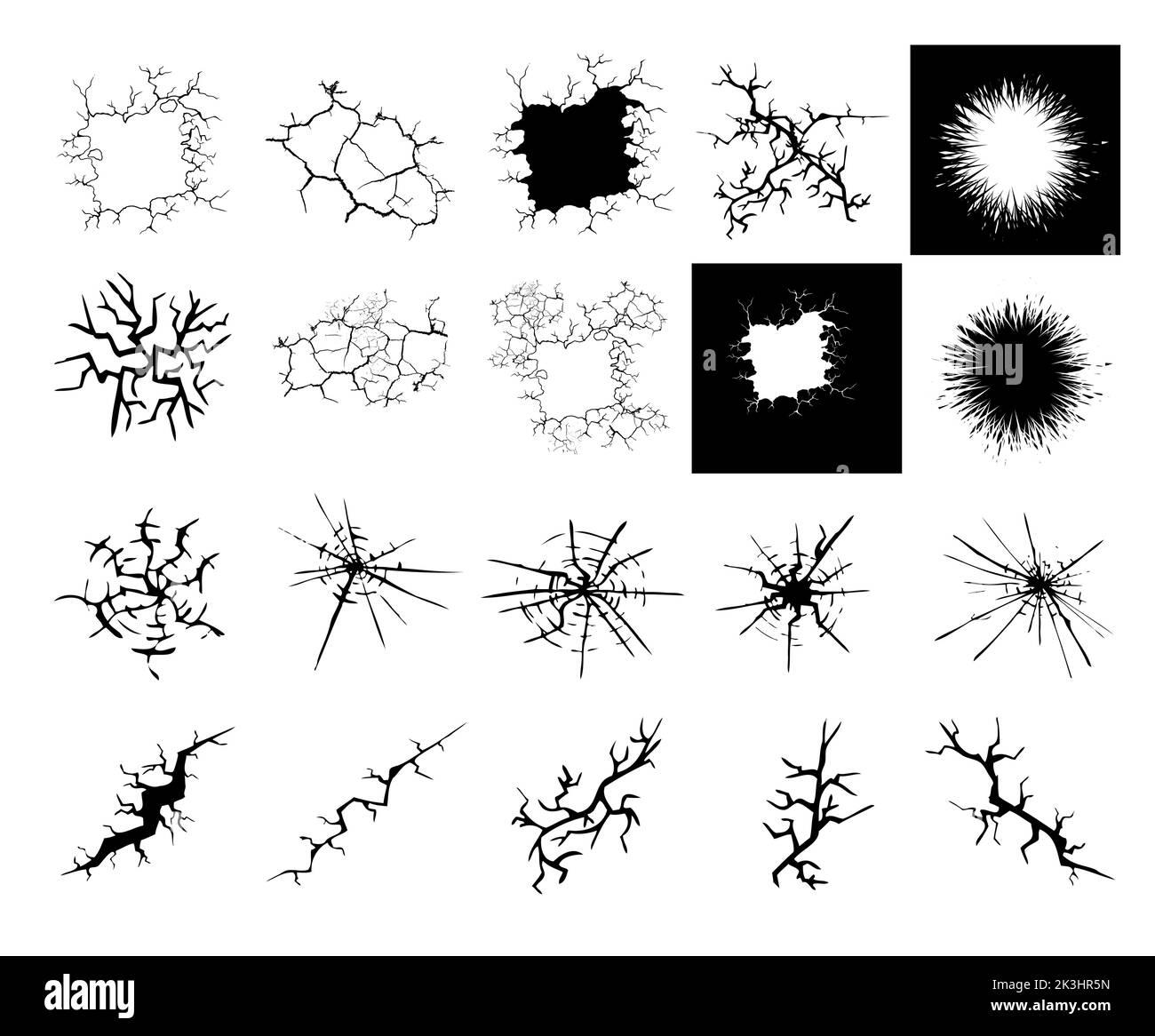 Jeu de fissures. Illustration vectorielle Illustration de Vecteur