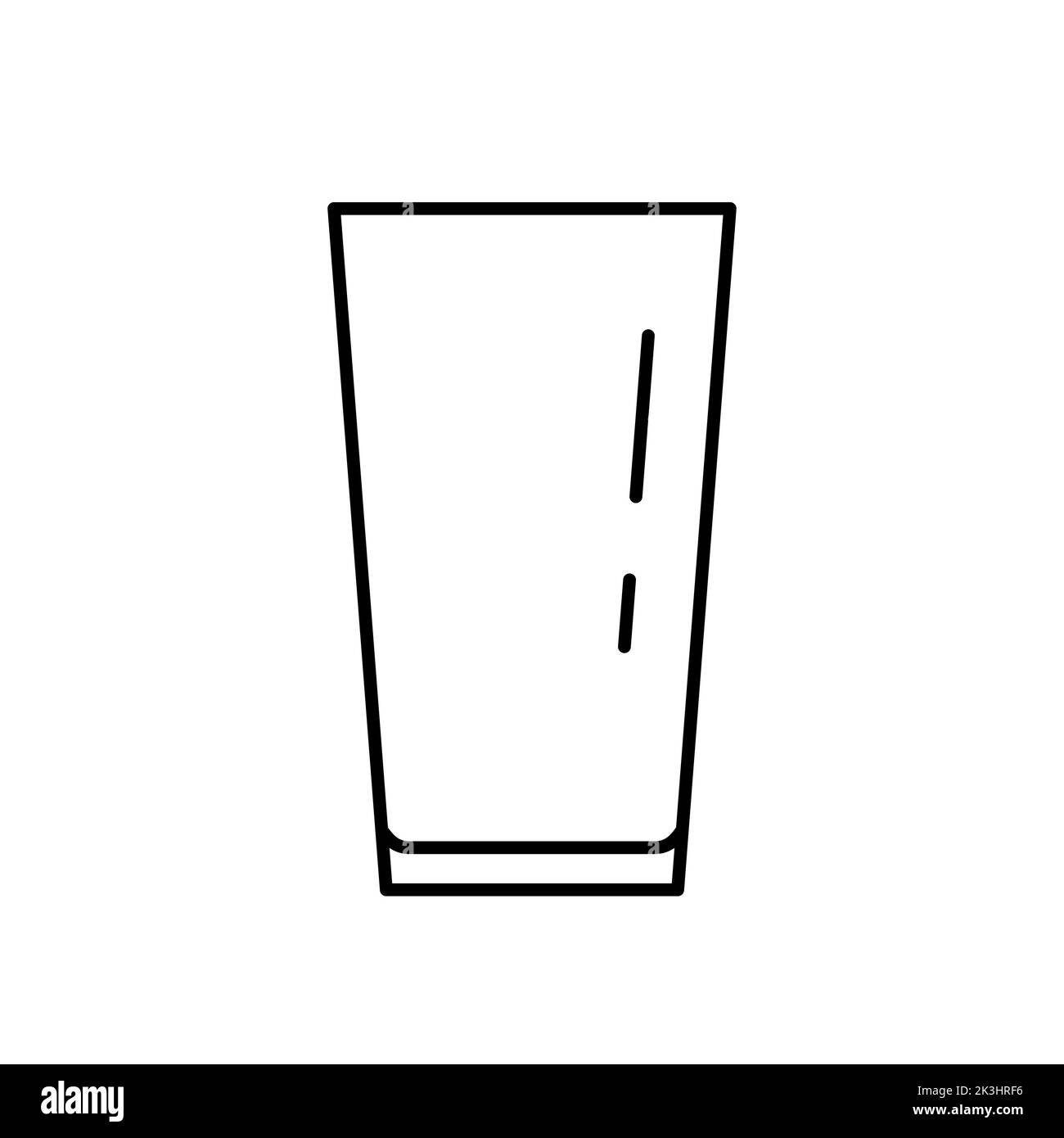 Icône noire vectorielle en verre à boire. SPE 10.. Illustration de la verrerie pour boissons. Verre aux reflets... Isolé sur blanc.. Pour toutes les plates-formes et tous les usages. Banque D'Images