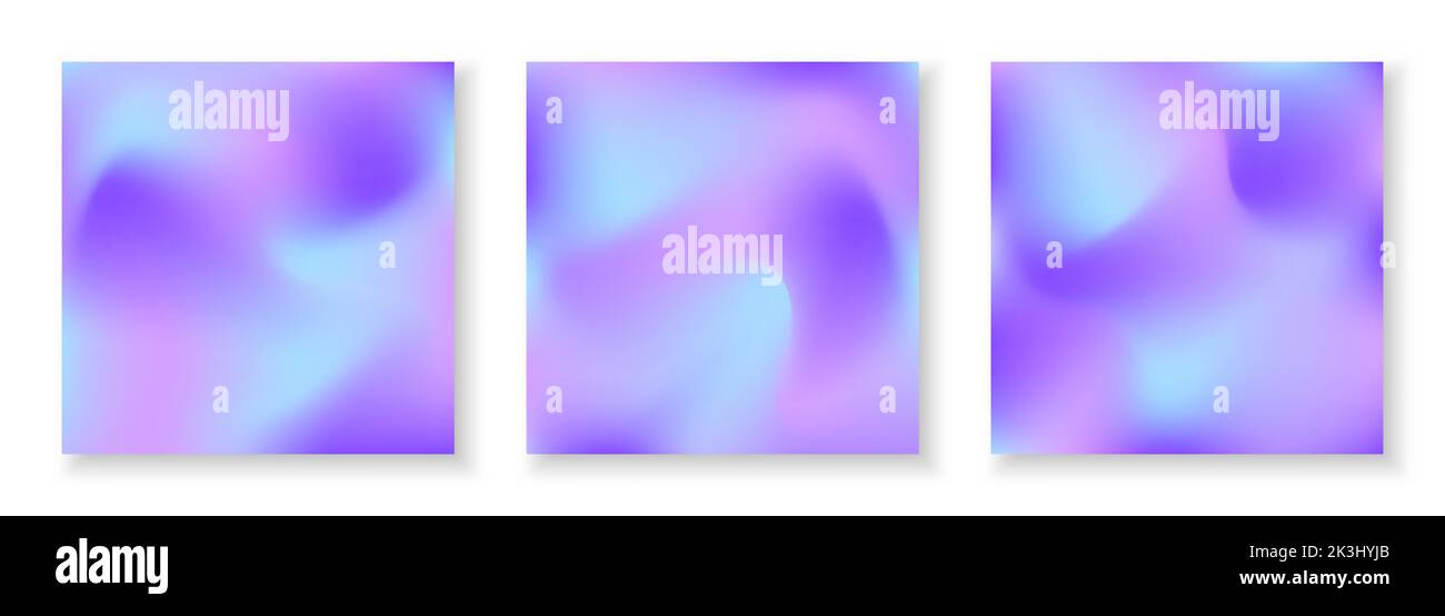 Jeu de modèles de couverture carrée avec effet holographique. Arrière-plans holographiques tendance pour les publications, prospectus, bannières, brochures, écriteau, affiche Illustration de Vecteur