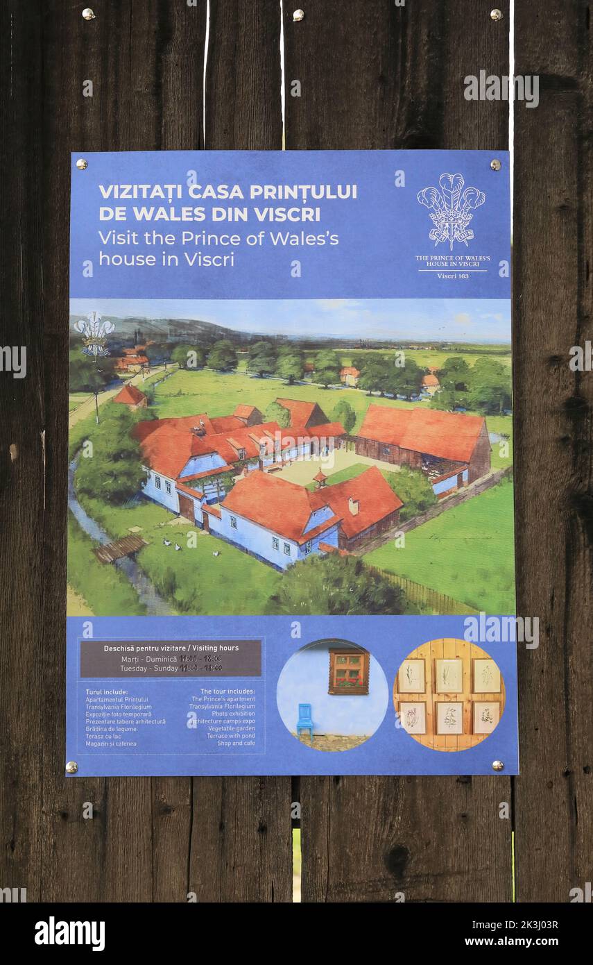 La Maison du Prince de Galles à Viscri, qu'il a achetée en 2006, pour aider à préserver le mode de vie rural des villages saxons de Transylvanie, Roumanie. Banque D'Images