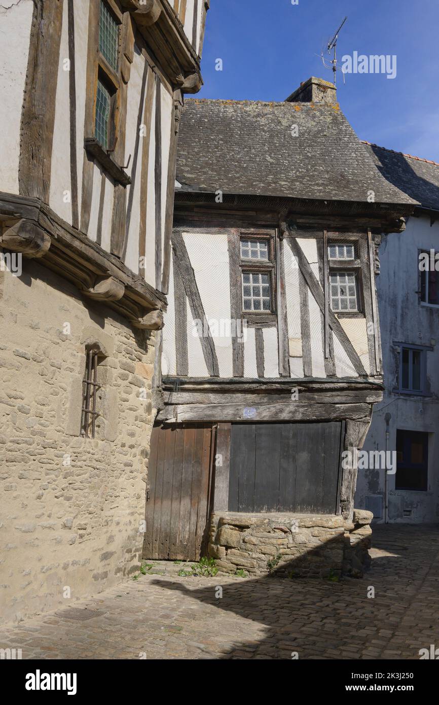 La rue historique Dom Morice Quimperle Sud Finistère Bretagne France Banque D'Images