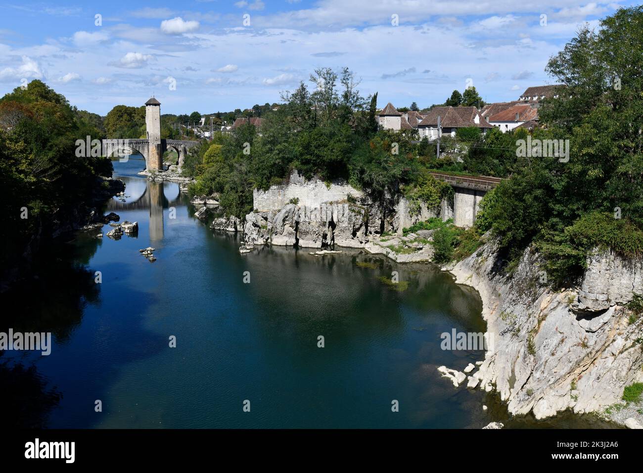 L'ancien pont romain Orthez, France Banque D'Images