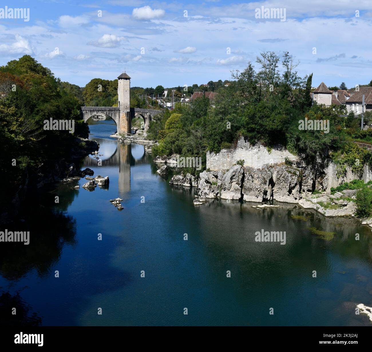L'ancien pont romain Orthez, France Banque D'Images