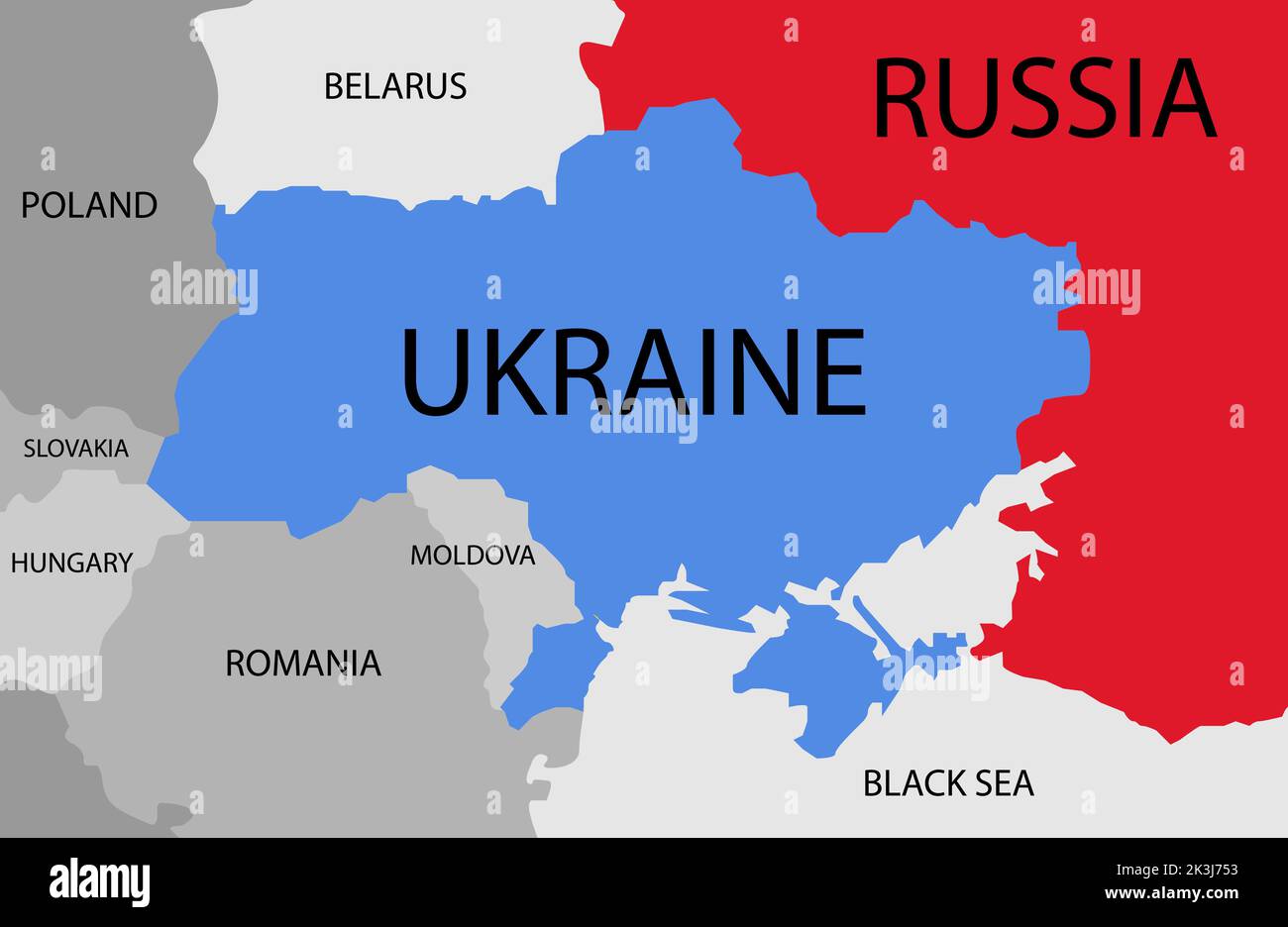La Russie contre l'Ukraine. Conflit militaire entre l'Ukraine et la Russie. Illustration du concept géopolitique Illustration de Vecteur