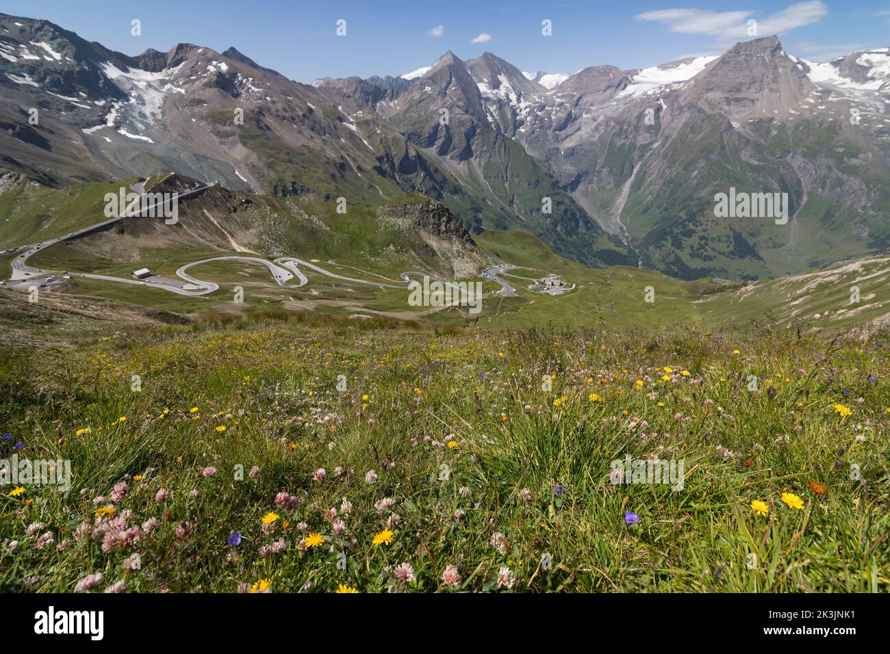 Paysage avec des montagnes à Grossglockner High Alpine Road en Autriche Banque D'Images
