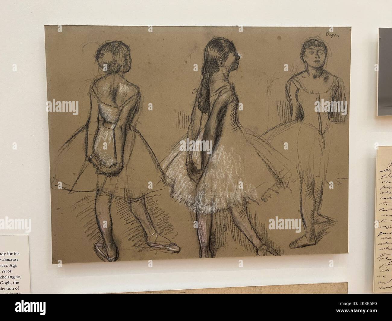 Degas dessin à la Morgan Library de Manhattan. Degas a fait cette étude de craie pour sa célèbre sculpture petite danseuse de quatorze ans (Little Dancer, âge quatorze ans) à la fin de I870s. Banque D'Images