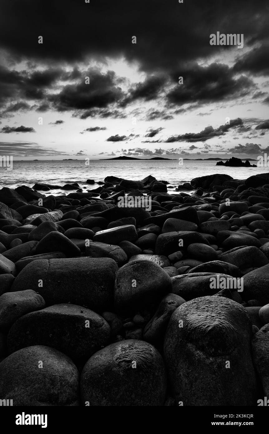 Un paysage rocheux sur les îles de Scilly. Cornwall, Royaume-Uni Banque D'Images