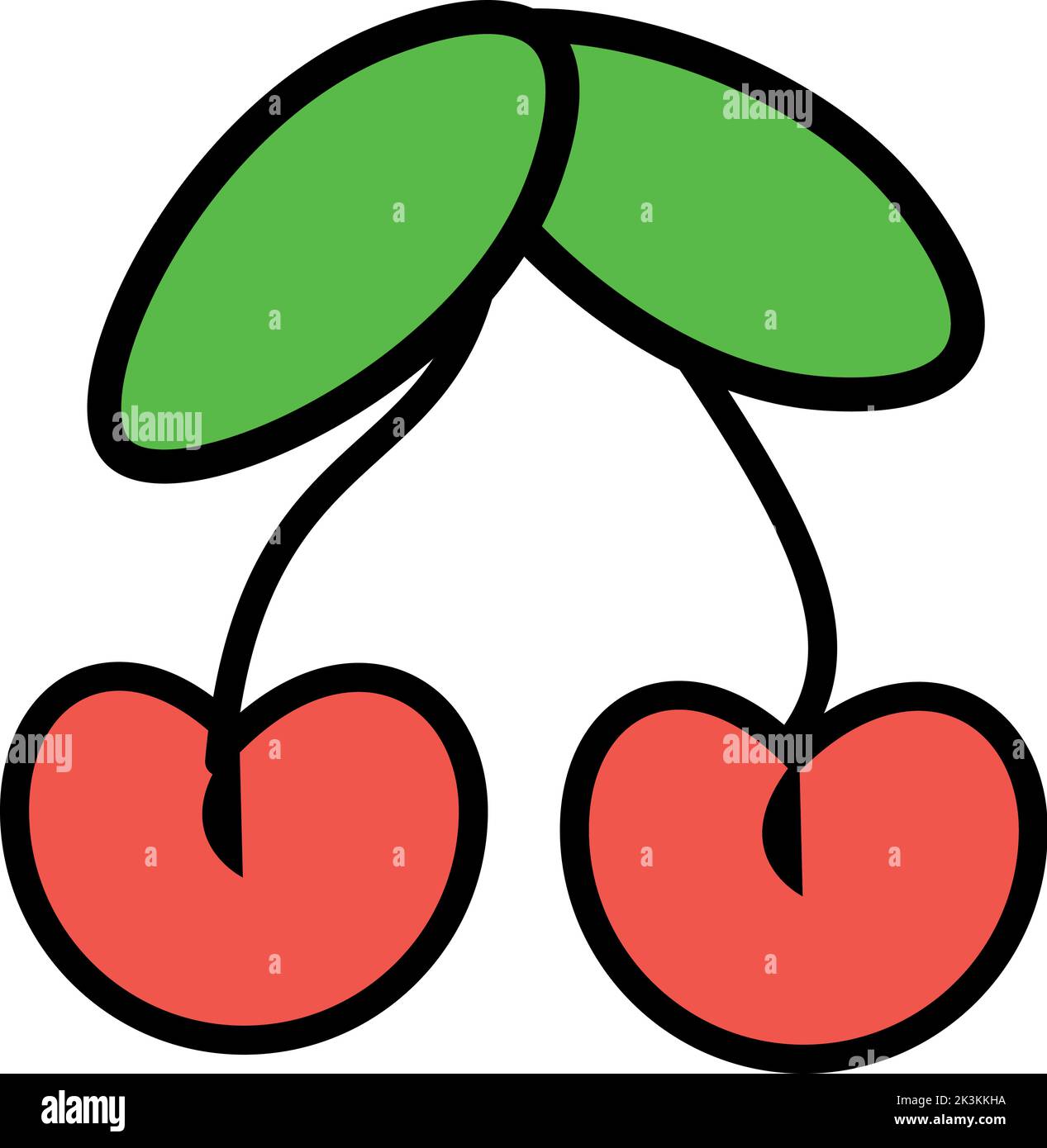 Icône cerise simple. Illustration vectorielle Illustration de Vecteur