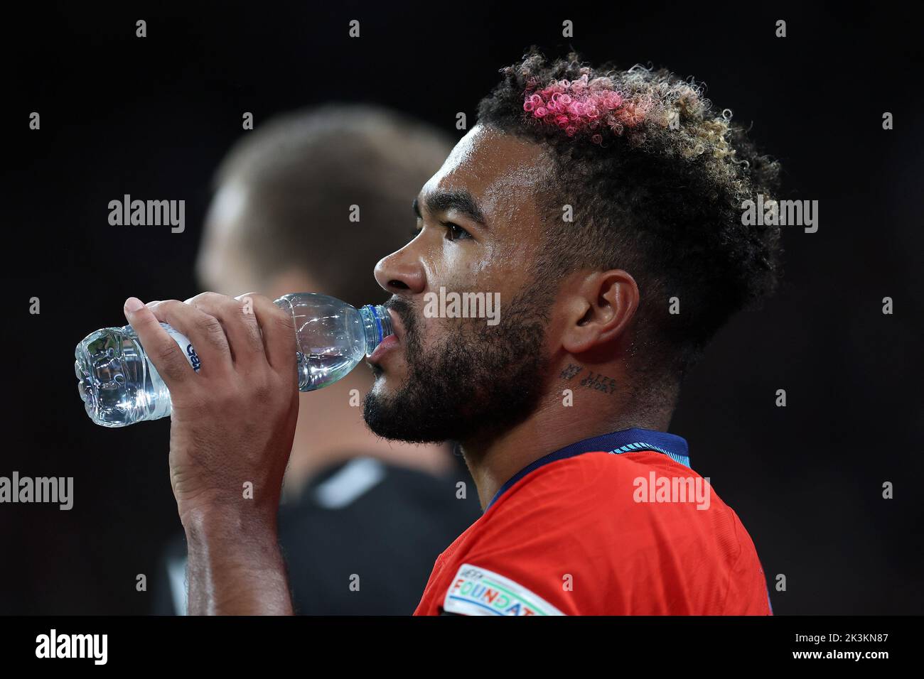 Londres, Royaume-Uni. 26th septembre 2022. La Reece James d'Angleterre a une boisson d'eau. Angleterre contre Allemagne, Ligue des Nations de l'UEFA match international du groupe C au stade Wembley à Londres, le lundi 26th septembre 2022. Usage éditorial seulement. photo par Andrew Orchard/Andrew Orchard sports Photography/Alay Live News crédit: Andrew Orchard sports Photography/Alay Live News Banque D'Images