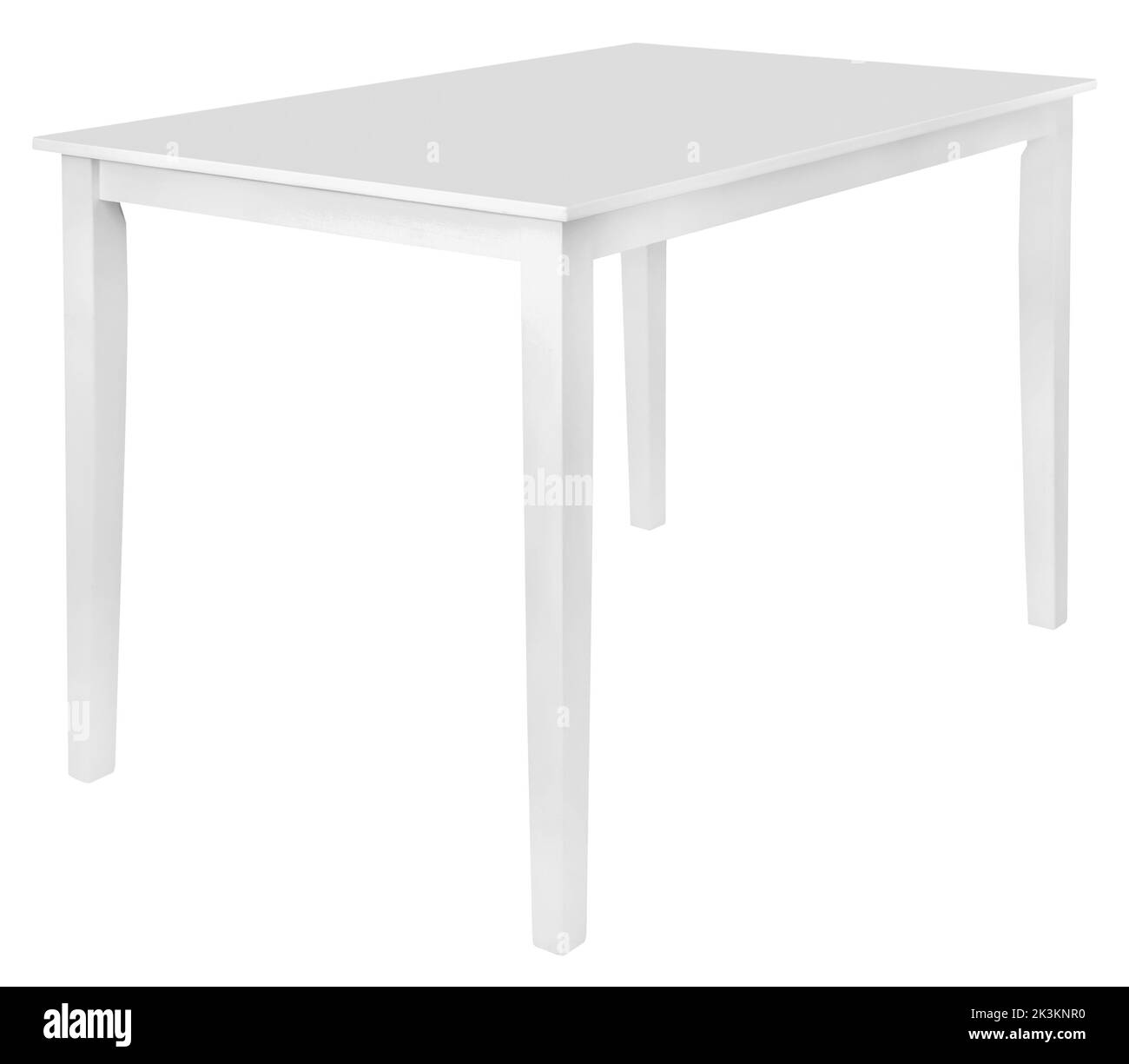 Table à manger en bois blanc. Isolé sur un fond blanc. Élément intérieur Banque D'Images