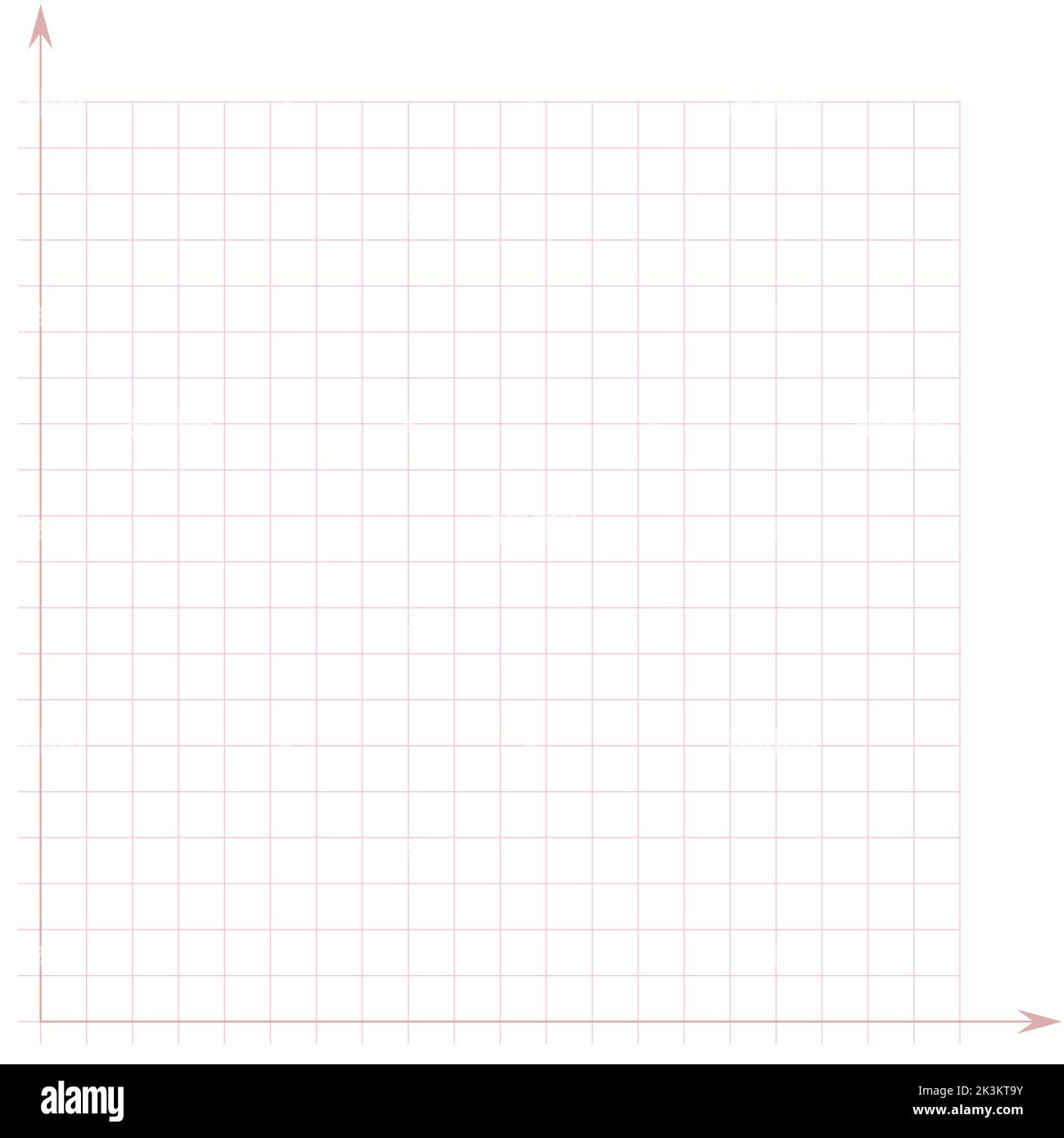 Papier quadrillé. Graphique mathématique. Système de coordonnées cartésien avec axe x, axe y. Arrière-plan au carré avec lignes de couleur. Motif géométrique pour l'école Illustration de Vecteur