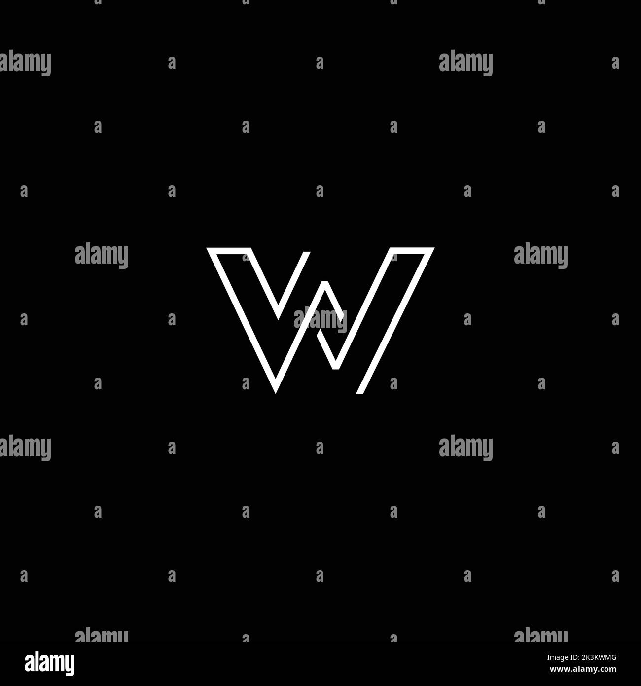 Le logo blanc initial W pour une entreprise moderne et cool Illustration de Vecteur