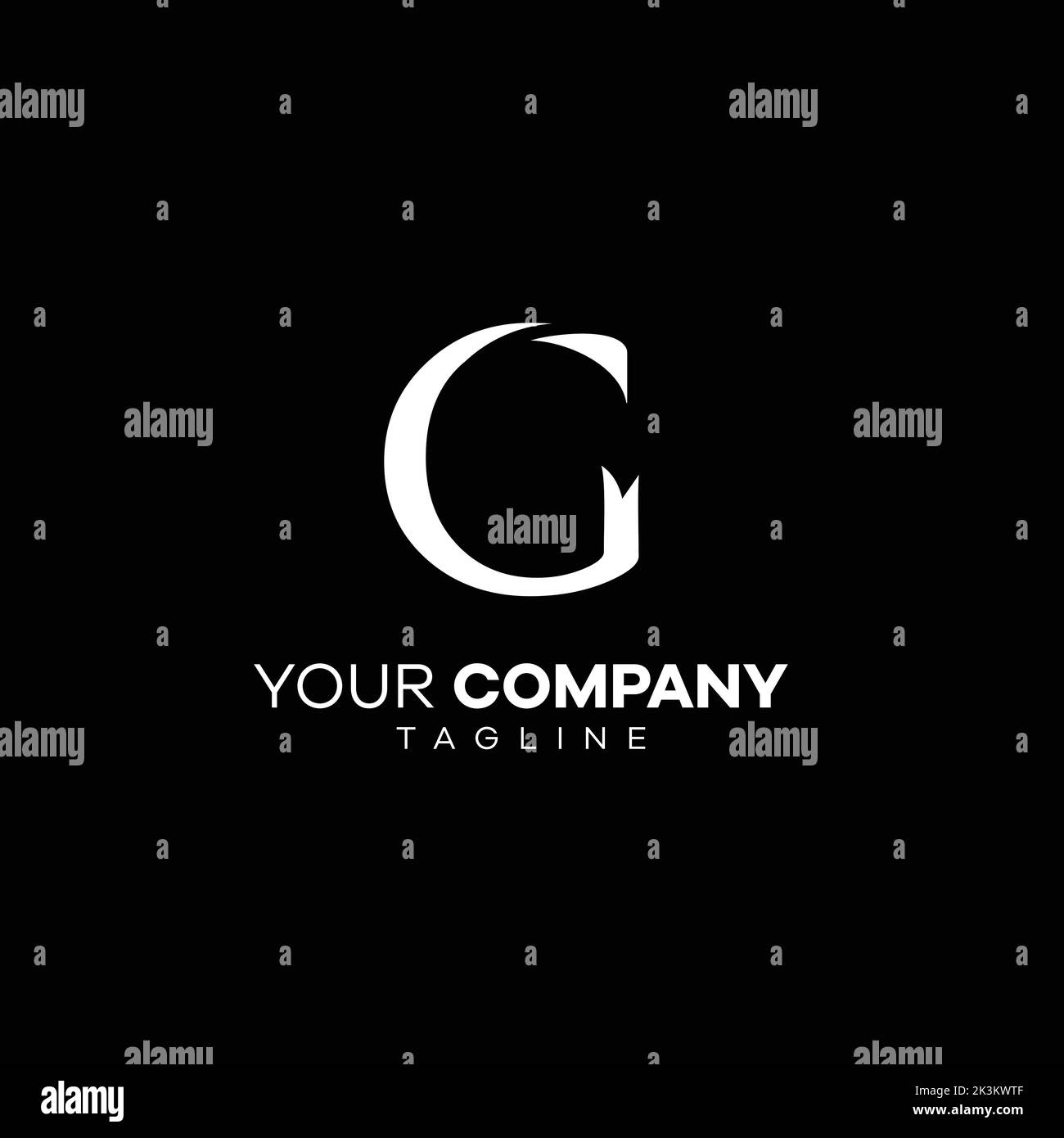 Le logo G blanc initial pour une entreprise moderne et cool Illustration de Vecteur