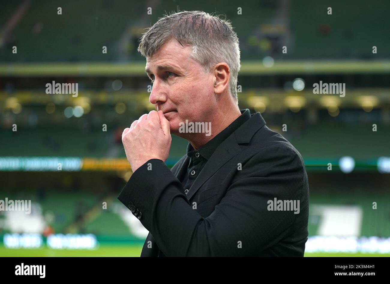 Stephen Kenny, entraîneur en chef de la République d'Irlande, avant le match de l'UEFA Nations League au stade Aviva de Dublin, en Irlande. Date de la photo: Mardi 27 septembre 2022. Banque D'Images