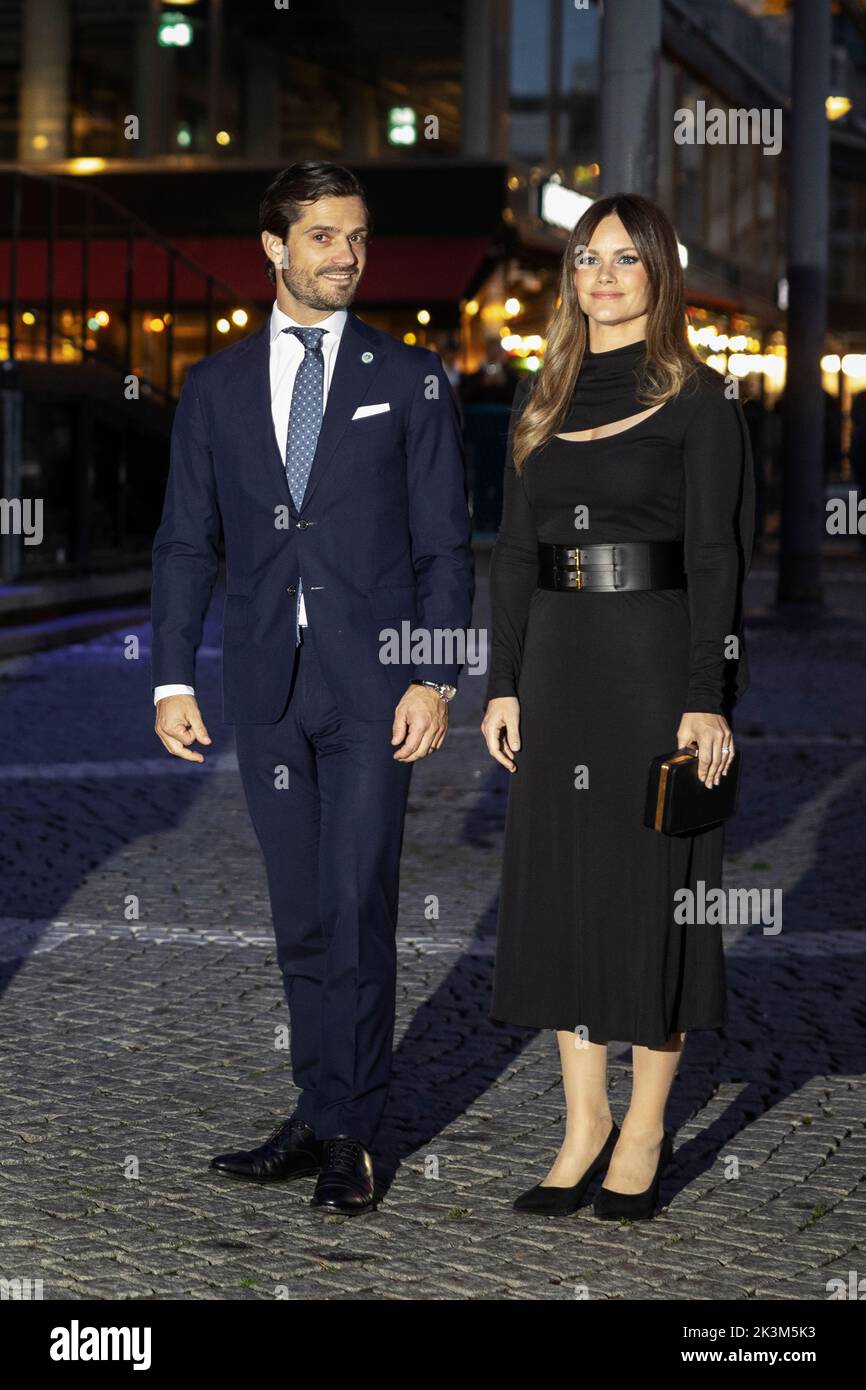 Le Prince Carl Philip et la Princesse Sofia arrivent à un concert à la salle de concert de Stockholm à la suite de l'ouverture du Parlement suédois 27 septembre 2022 photo: Nils Petter Nilsson / TT / Kod 62260 Banque D'Images