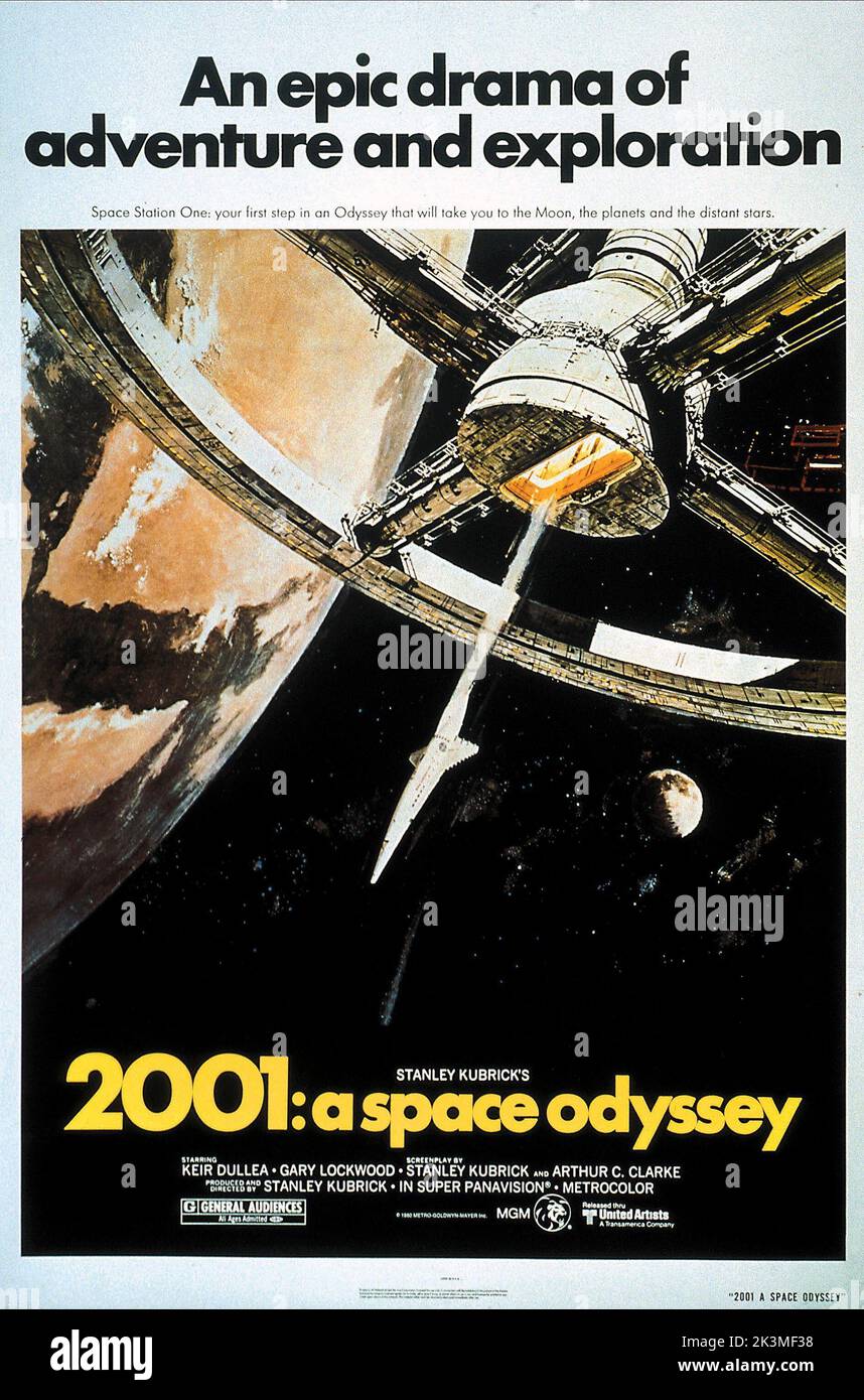 2001: L'Odyssée de l'espace 1968. 2001: Une affiche de film de l'Odyssée de l'espace. 2001 Odyssée de l'espace Banque D'Images