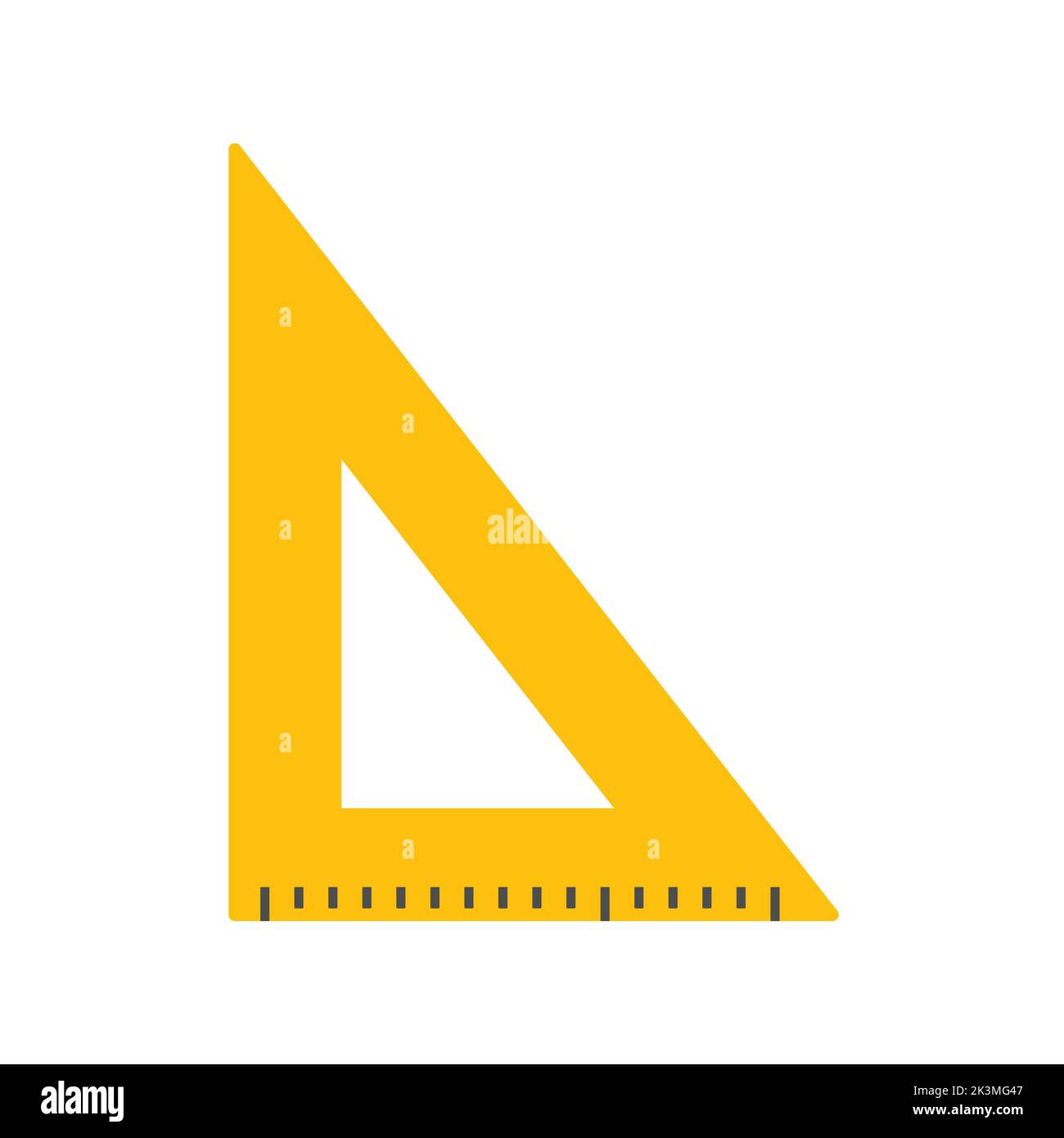 Règle triangulaire. Outil de mesure de l'éducation. Vecteur isolé sur blanc. Illustration de Vecteur