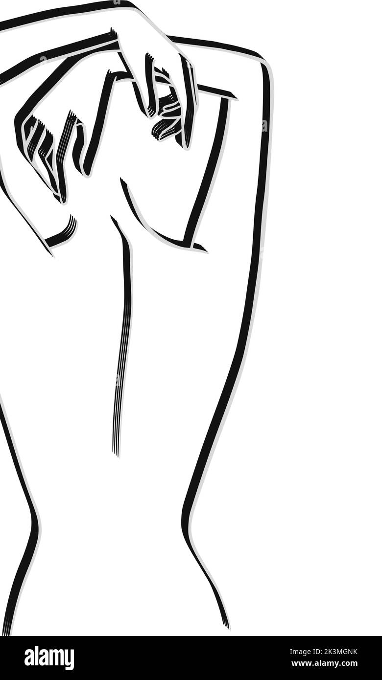 Dessin Corps Femme Noir Et Blanc Art abstrait peinture corps femme Banque d'images noir et blanc - Alamy