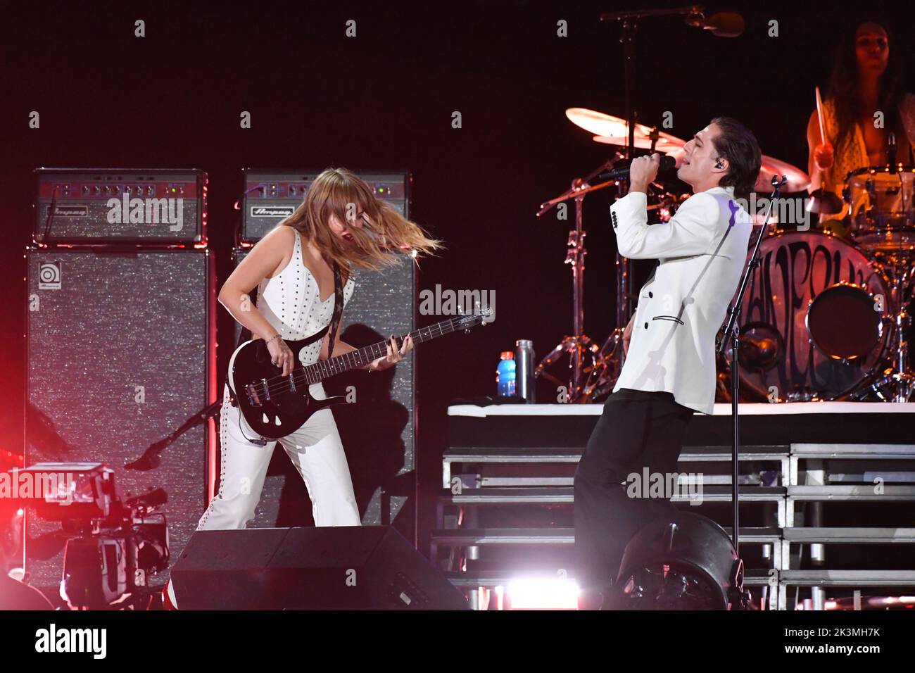 Damiano David et Victoria de Angelis de Maneskin au Festival mondial des citoyens 2022 à Central Park sur 24 septembre 2022 à New York. Banque D'Images