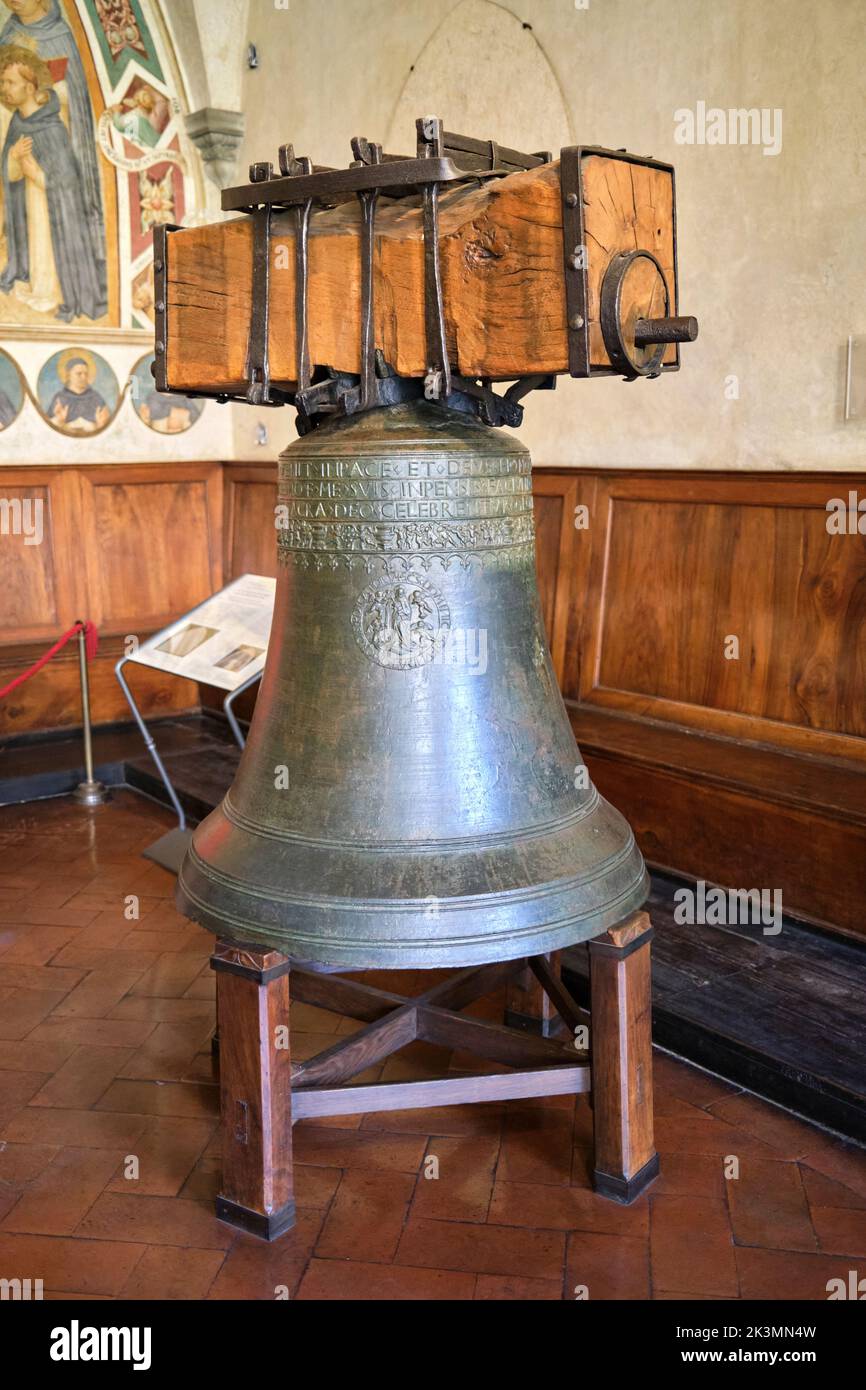 La cloche de l'église Piagnona dans le musée de San Marco Florence Italie Banque D'Images
