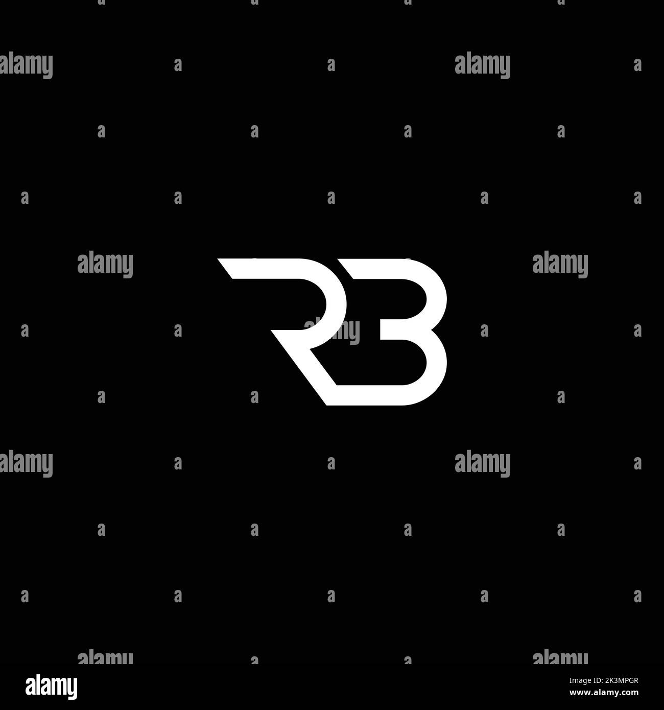 Le logo blanc RB initial pour une entreprise fraîche et moderne Illustration de Vecteur
