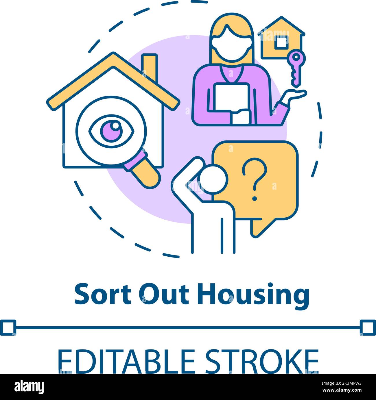 Trier l'icône de concept de logement Illustration de Vecteur