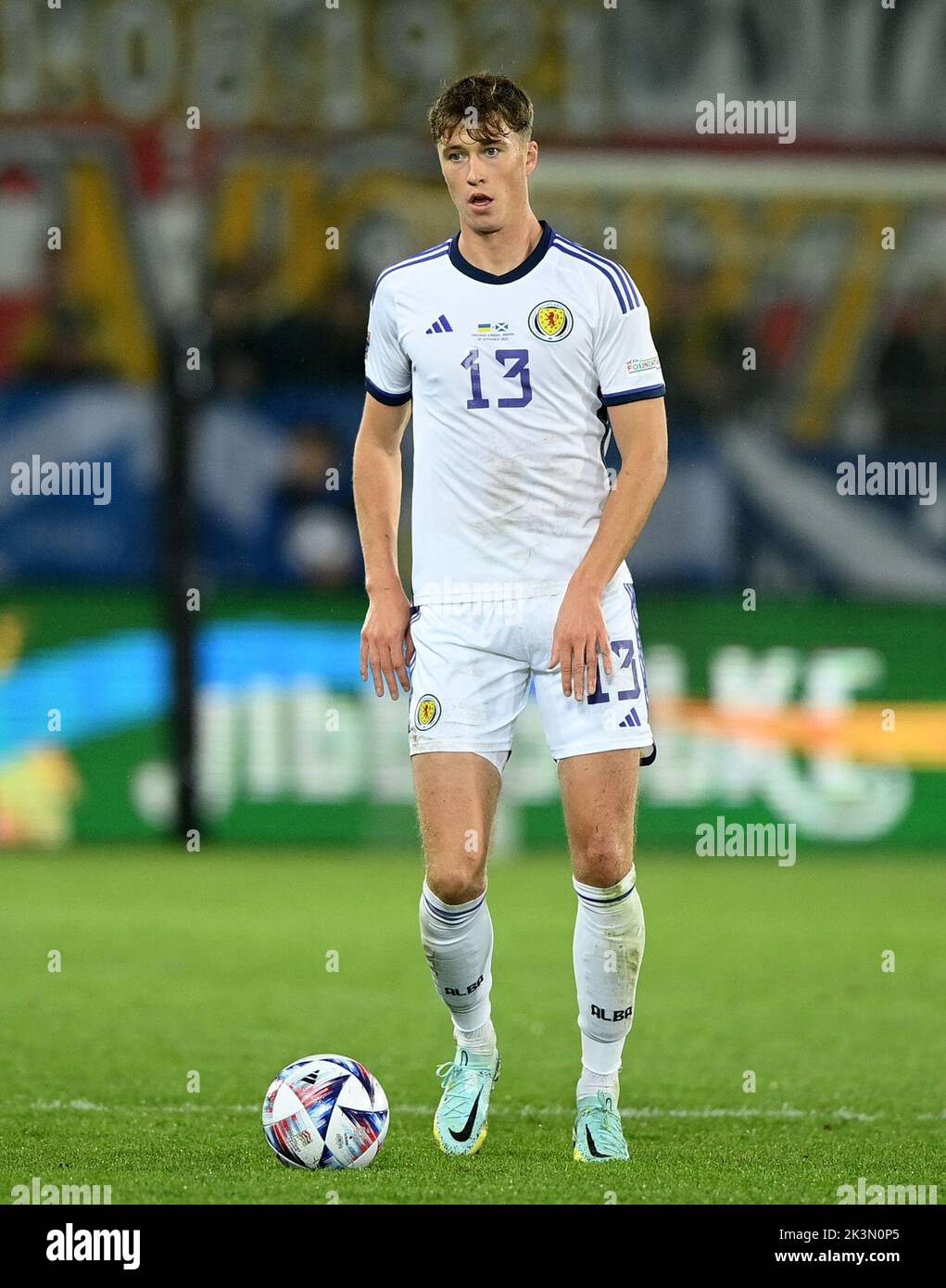 Jack Hendry en Écosse lors du match de l'UEFA Nations League au Stadion Cracovie, en Pologne. Date de la photo: Mardi 27 septembre 2022. Banque D'Images