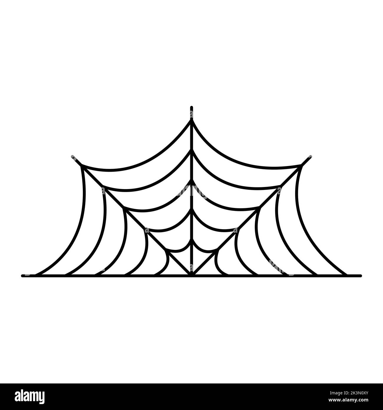 Toile d'araignée. Toile d'araignée dessinée à la main pour Halloween. Illustration vectorielle isolée sur blanc. Illustration de Vecteur